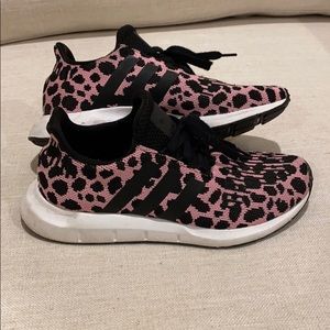 Adidas Swift Run Pink Leopard Print Sneakers